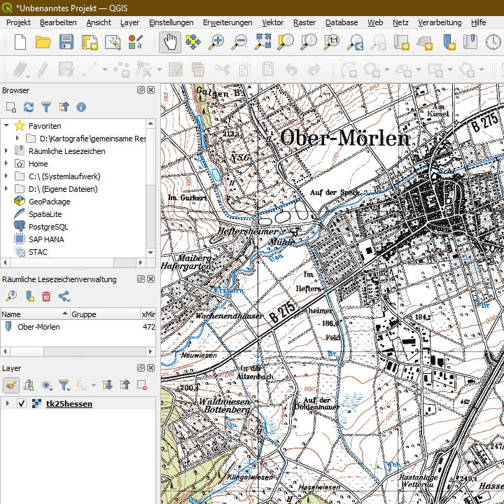 TOP 25-Karte in QGIS